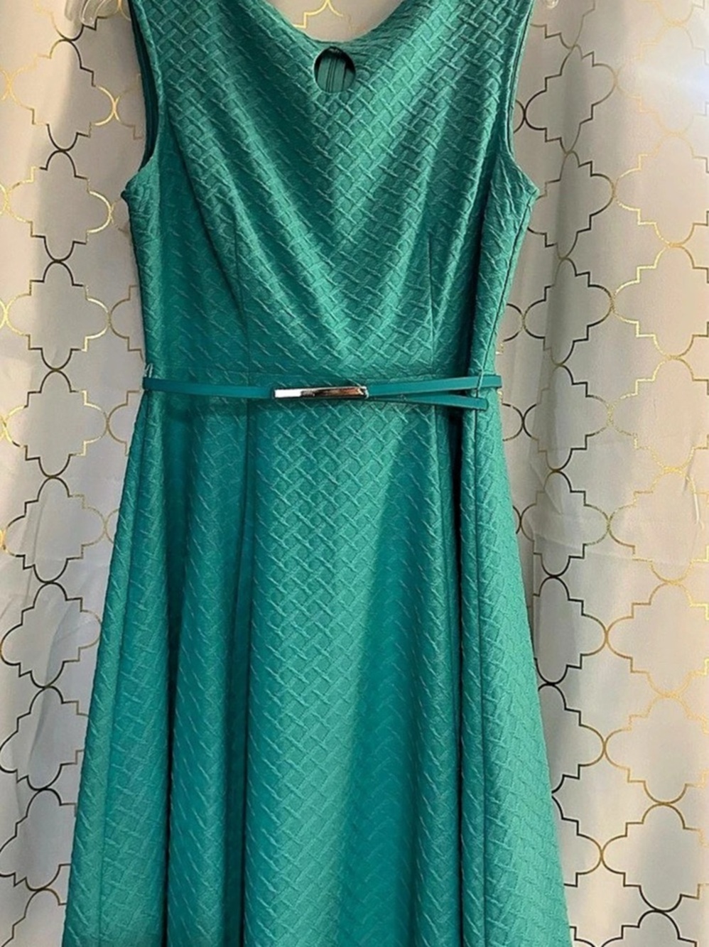 London Times Midi Dress in Turquoise Size 12P